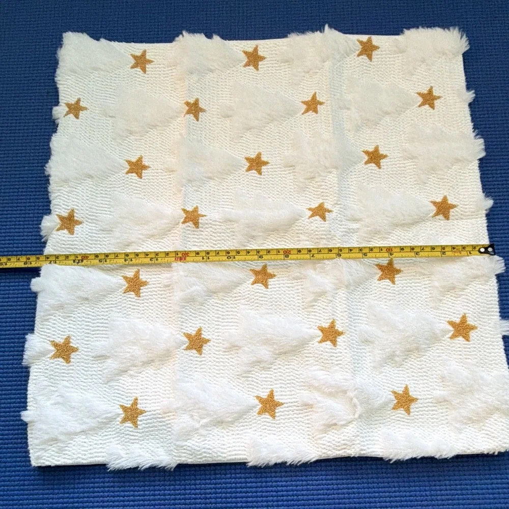 Lot of 5 Christmas White & Gold Christmas theme Embroidered soft pillow covers